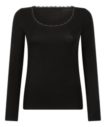 Haut de pyjama à manches longues Jersey - Noir, Noir, coloris