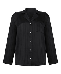 Veste en satin à rayures - Noir, Noir, coloris