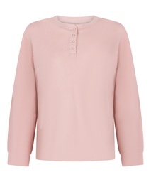 Haut gaufre Henley - Rose