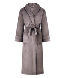Peignoir en polaire douce - Gris, Gris, coloris
