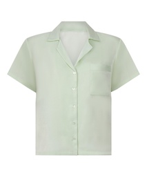 Veste à manches courtes en satin - Vert, Vert, coloris