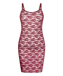 Robe nuisette en dentelle intégrale - Rouge, Rouge, coloris