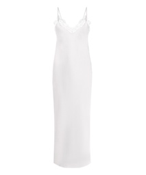 Nuisette longue en satin - Blanc, Blanc, coloris
