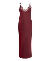 Nuisette longue en satin - Rouge, Rouge, coloris