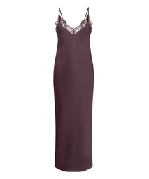 Nuisette longue en satin - Violet, Violet, coloris