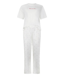 Pyjama en coton imprimé - Blanc, Blanc, coloris