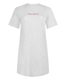 Chemise de nuit à col rond - Gris, Gris, coloris