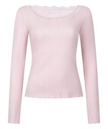 Haut de pyjama Pointelle - Rose, Rose, coloris