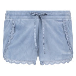 Velvet Lace Shorts - Blue, Bleu, coloris