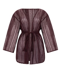 Caftan de plage en crochet - Violet, Violet, coloris