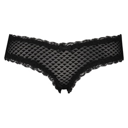 V-shaped Brazilian knickers mesh - Black, Noir, coloris