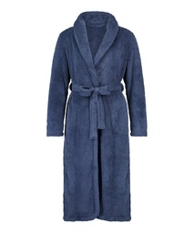 Long Fleece Bathrobe - Blue, Bleu, coloris