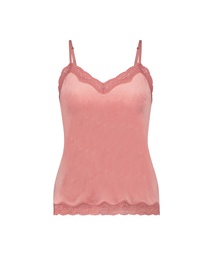 Velours Lace Cami Top - Pink, Rose, coloris