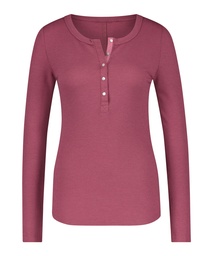Long-Sleeved Pyjama Top - Red, Rouge, coloris