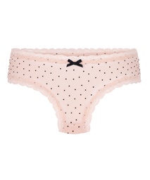 Culotte brésilienne en forme V avec motif à pois floqués - Rose, Rose, coloris