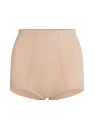 Culotte taille haute avec gaine sculptante en dentelle scuba - Beige