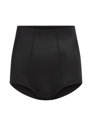 Culotte taille haute avec gaine sculptante en dentelle scuba - Noir