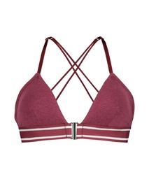 Casey cotton padded triangle bralette - Red, Rouge, coloris