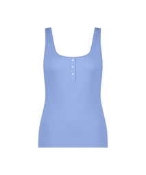 Débardeur côtelé en dentelle - Bleu, Bleu, coloris