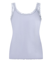 Débardeur en Jersey Côtelé avec Dentelle - Violet, Violet, coloris