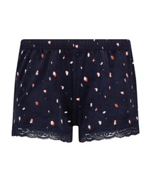 Velvet lace shorts - Blue, Bleu, coloris