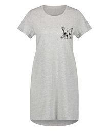 Round Neck Nightshirt - Gray, Gris, coloris