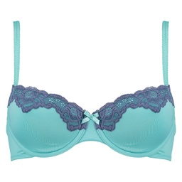 Secret Lace Padded Underwired Bra - Blue, Bleu, coloris