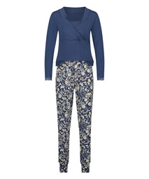 Nursing pyjama set - Blue, Bleu, coloris