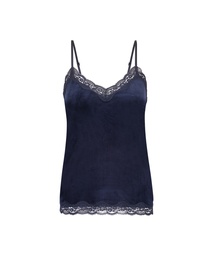 Velours Lace Cami Top - Blue, Bleu, coloris