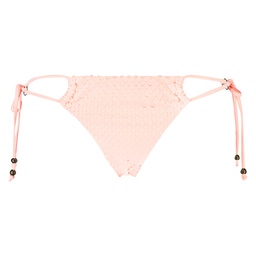 Doutzen Textured Skin Tanga Bikini Bottoms - Pink, Rose, coloris