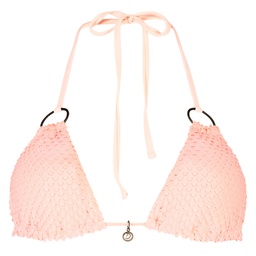 Doutzen Textured Skin Triangle Bikini Top - Pink, Rose, coloris