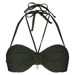 Doutzen Texture Padded Underwired Strapless Push-Up Bikini Top - Green, Vert, coloris