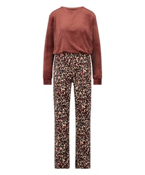 Velvet pyjama set - Brown, Marron, coloris