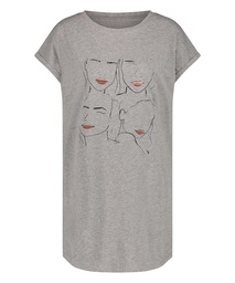 Round Neck Nightshirt - Gray, Gris, coloris