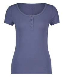 Henley Short Sleeved Pyjama Top - Blue, Bleu, coloris
