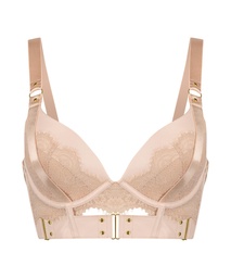 Occult padded longline push-up underwired bra - Pink, Rose, coloris