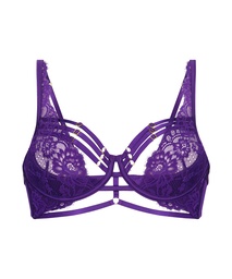 Iggy Half-Padded Underwired Longline Bra - Purple, Violet, coloris