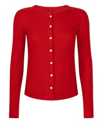 Gilet en Jersey Côtelé - Rouge, Rouge, coloris