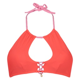 Goddess High Neck Bikini Top - Red, Rouge, coloris