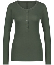 Long-Sleeved Pyjama Top - Green, Vert, coloris