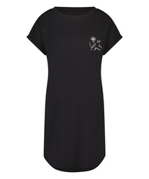 Round Neck Nightshirt - Black, Noir, coloris