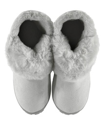 Faux Suede Slippers - Gray, Gris, coloris