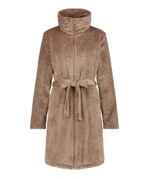 Fleece Zip Bathrobe - Gray, Gris, coloris
