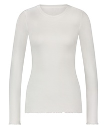 Haut de pyjama à manches longues - Blanc, Blanc, coloris