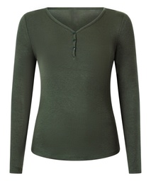Haut de pyjama à manches longues Henley - Vert, Vert, coloris