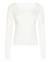 Haut de pyjama en pointelle - Blanc
