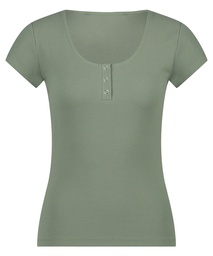 Haut de pyjama Henley - Vert, Vert, coloris