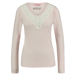 Lace V-Neck Top - Pink, Rose, coloris