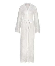 Long Allover Lace Kimono - White, Blanc, coloris