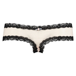 V-shaped Brazilian knickers mesh - Black, Noir, coloris